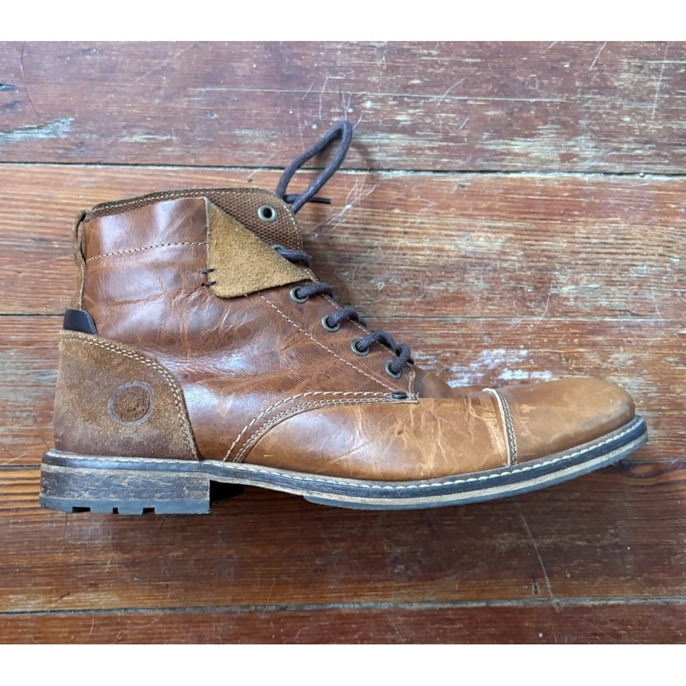 Bullboxer Men's Kelden Brown Leather Cap Toe Ankle Boots 10 Portugal Hand Made
